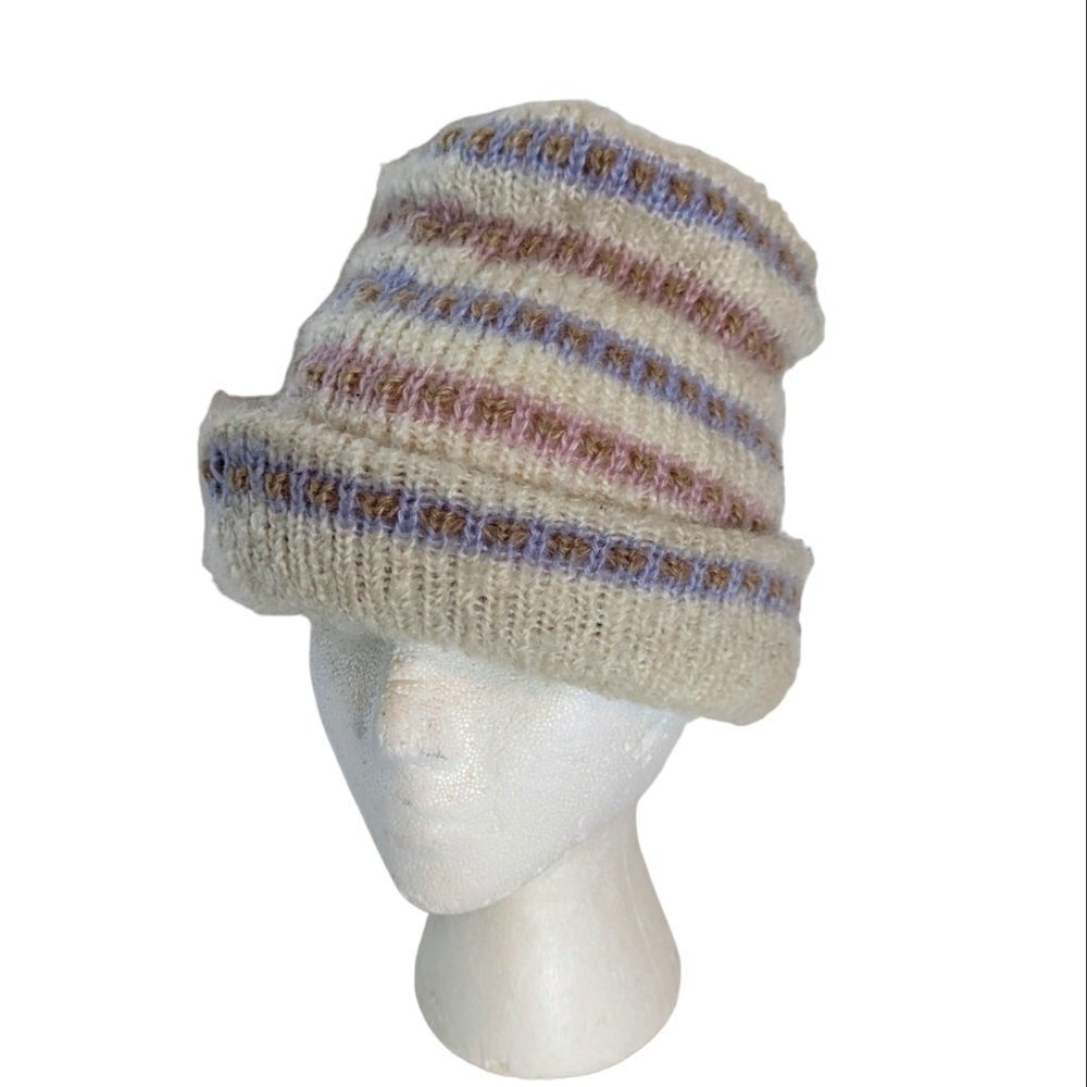 Scandi Girl Knit Hat Boho Cottage Core Shabby Chic Coastal‎ Vintage